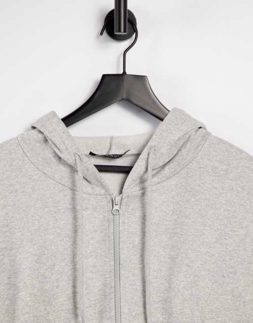 I Saw It First zip up hoodie in gray