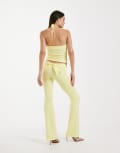 [I.AM.GIA] I.AM.GIA Audrina 2.0 sculpting knit ribbed waist bow back flare pants in yellow (Part of a set) M YELLOW