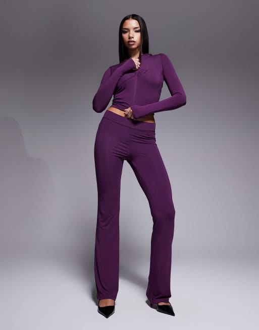 I.AM.GIA - Blare - Coordinato sportivo color prugna con pantaloni e felpa con cappuccio con zip e logo