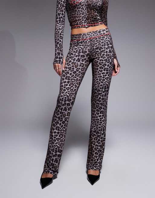 I.AM.GIA Blare logo back print contrast stitch track pant co-ord in dark leopard print, 2 of 5