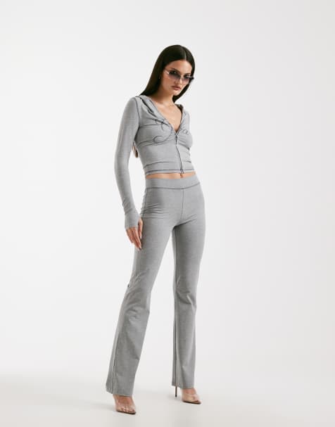 I.AM.GIA Blare logo back print contrast stitch track pant co-ord in grey - view 1