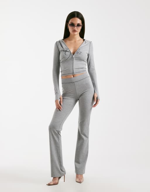 I.AM.GIA Blare logo back print contrast stitch track pant in gray - part of a set