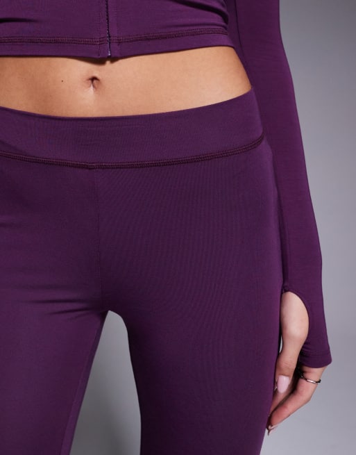 I.AM.GIA Blare logo back print contrast stitch track pant co-ord in plum, 5 of 5