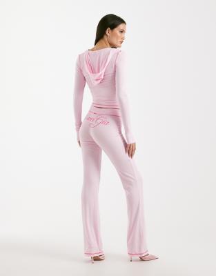 I.am.gia Blare Logo Back Print Contrast Stitch Track Pant In Pink