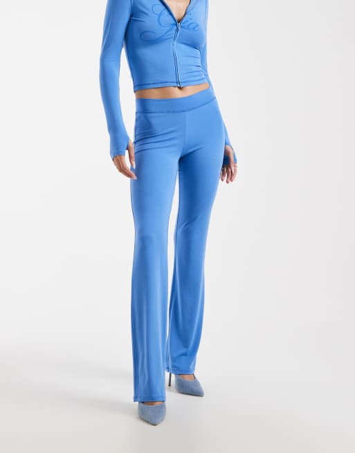 I.AM.GIA Blare logo back print contrast stitch track pant in blue - part of a set