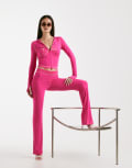 [I.AM.GIA] I.AM.GIA Blare logo back print contrast stitch track pants in hot pink (part of a set) 2XS Bright pink