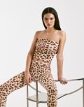 [I.AM.GIA] I.AM.GIA Blare logo contrast stitch bandeau top in leopard (part of a set)-Multi M LEOPARD
