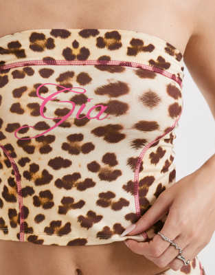 I.am.gia Blare Logo Contrast Stitch Bandeau Top In Multi