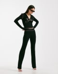 [I.AM.GIA] I.AM.GIA Blare logo back print contrast stitch track pants in black and pink (part of a set) 2XS BLACK