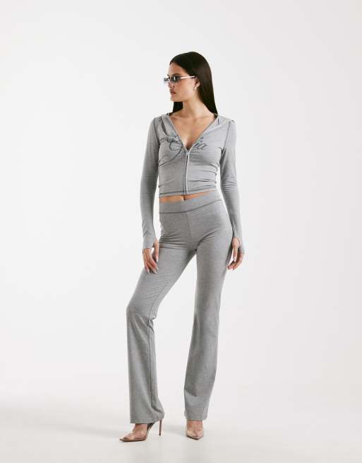 I.AM.GIA Blare logo contrast stitch zip up hoodie in gray - part of a set