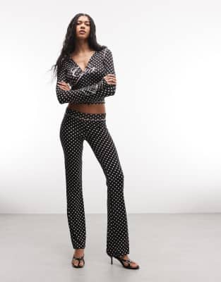 I.AM.GIA Blare logo contrast stitching track pants in black and pink polka dots - part of a set black