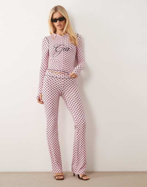 I.AM.GIA - Blare - Sweat à capuche d'ensemble à pois et fermeture éclair avec logo et coutures contrastantes - Noir/rose, 2 de 4