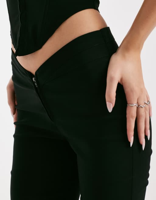 I.AM.GIA Elena 2.0 V-front flared pants in black - part of a set