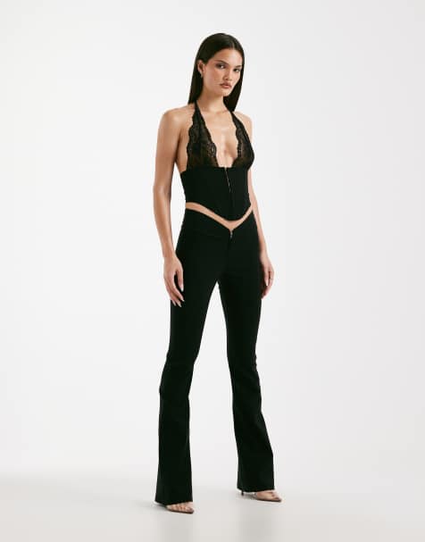 I.AM.GIA Ellena 2.0 v front flared pants in black (part of a set) - view 1
