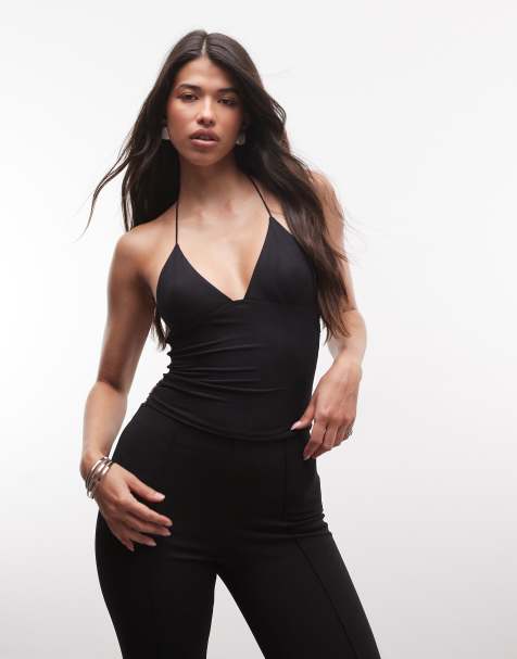 I.AM.GIA Ellery strappy butterfly pattern open back cami top and mini skort co-ord in black - view 1