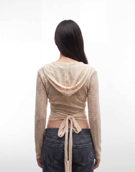 I.AM.GIA – Irina – Gestricktes Wickeloberteil in Gold mit Kapuze, 4 von 4