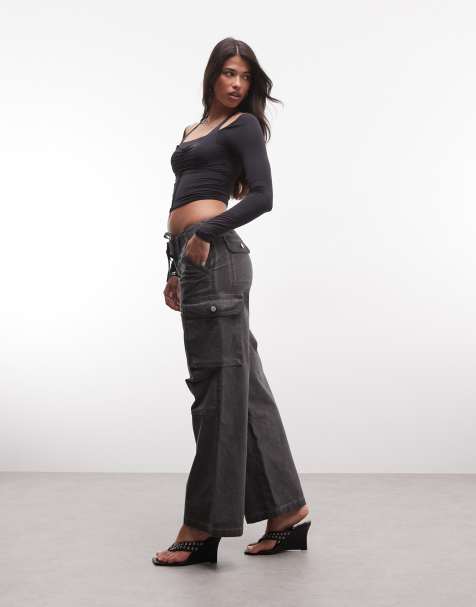I.AM.GIA Jaxxon low rise oversized wide leg cargo trousers in black - view 1