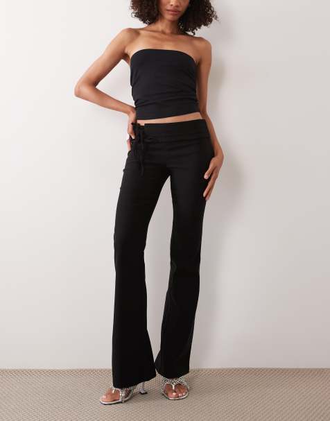 I.AM.GIA Mara foldover waistband tailored pants in black - view 1
