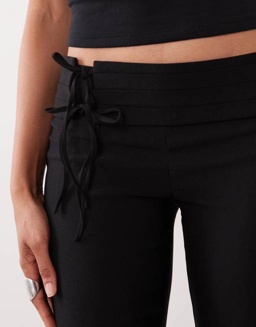 I.AM.GIA Mara foldover waistband tailored pants in black, 4 of 5