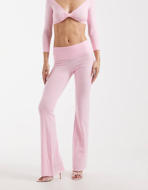 アリシアスタン　Rib Flare Pants Pink アリシアスタン Rib Flare Pants Pink