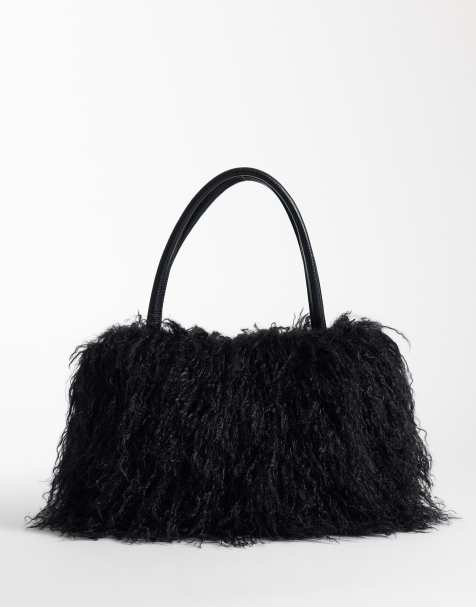 I.AM.GIA - Pixi - Sac porté épaule oversize en fausse fourrure texturée ultra douce - Noir - view 1