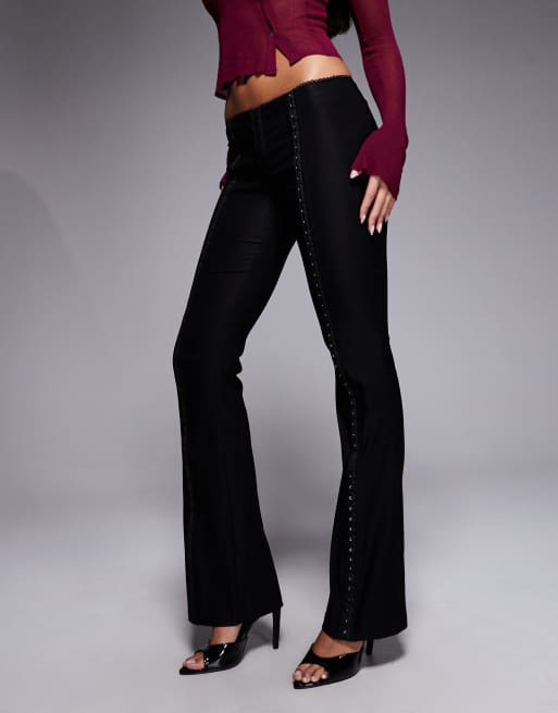 I.AM.GIA Ronan low rise hook and eye seam detailing kick flare