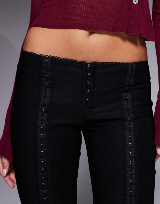I.AM.GIA Ronan low rise hook and eye seam detailing kick flare