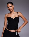 [I.AM.GIA] I.AM.GIA Samira lace-up detail multiway cupped bustier corset top in black M BLACK