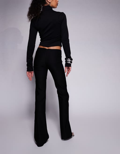 I.AM.GIA Sharah oversized buckle detail flare trousers in black, 3 of 5