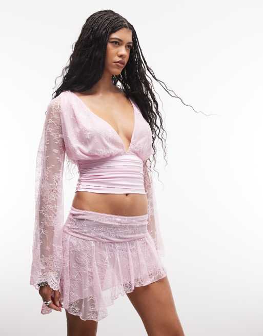 I.AM.GIA Stevie low rise lace asymmetric hem mini skirt co-ord in