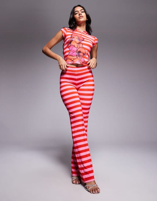 I.AM.GIA x Fafi Blare Fafinettes stripe track pant and zip through hoodie co-ord in pink stripe