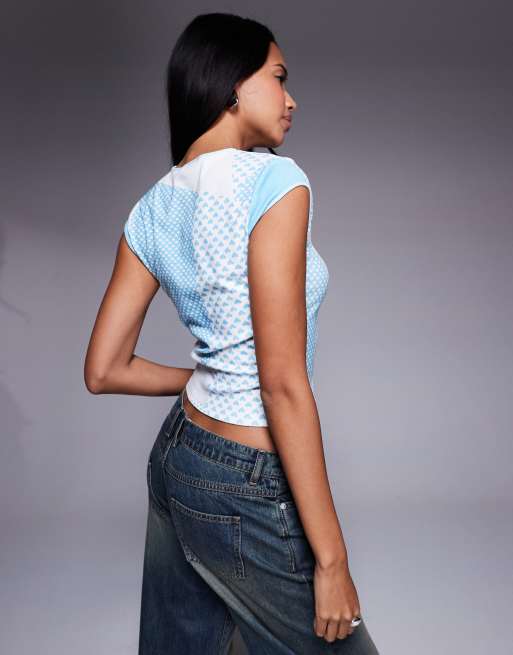 I.AM.GIA x Fafi Fafinettes graphic tie detail cap sleeve top in