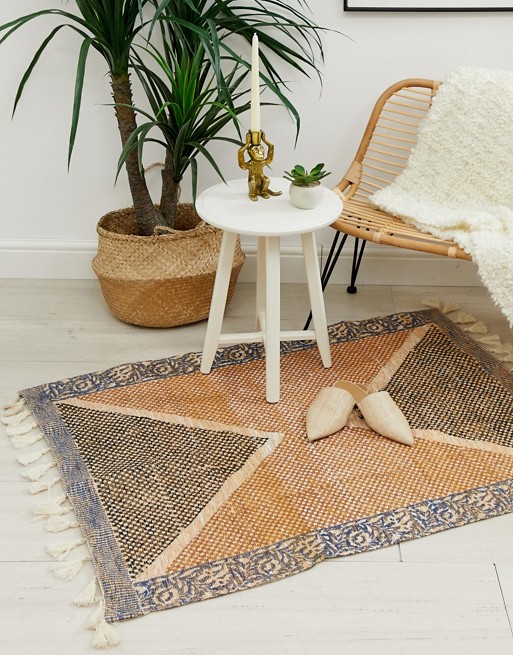 Ian Snow lurex triangle handloom rug