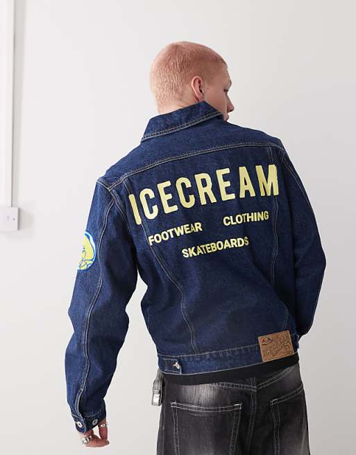 Ice Cream cowboy denim trucker jacket in indigo | ASOS Ice Cream cowboy denim trucker jacket in indigo | ASOS