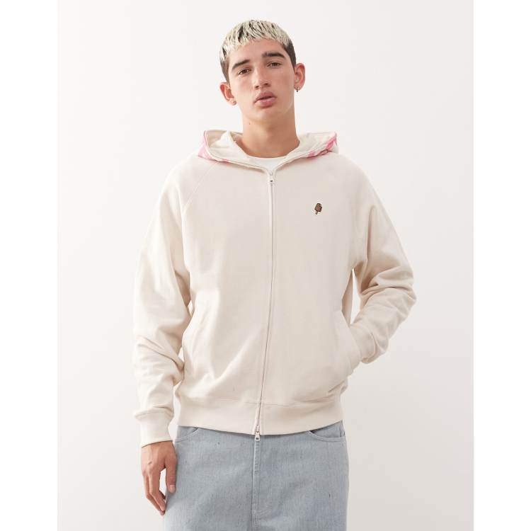 ☺Himi☺ Ice Cream gradient smile zip up hoodie in off white | ASOS