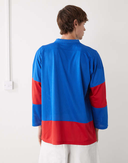 Ice Cream - Maillot de hockey à manches longues - Bleu et rouge, 3 de 5