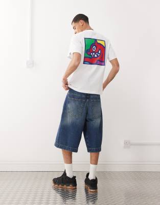 Ice Cream pop art running dog short sleeve t-shirt in white - view 1
