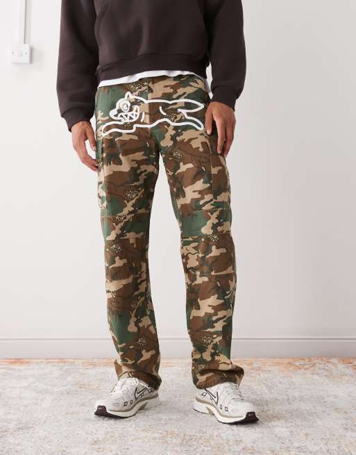 Ice Cream running dog cargo trousers in camo