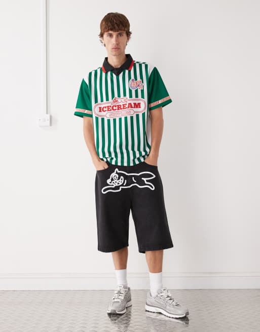 Ice Cream running dog denim shorts in black