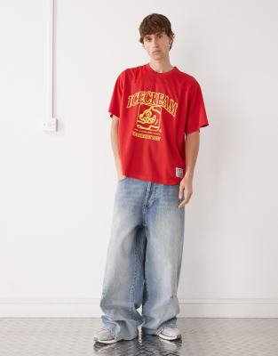 Icecream Ice Cream Team Football Jersey T-shirt In Red