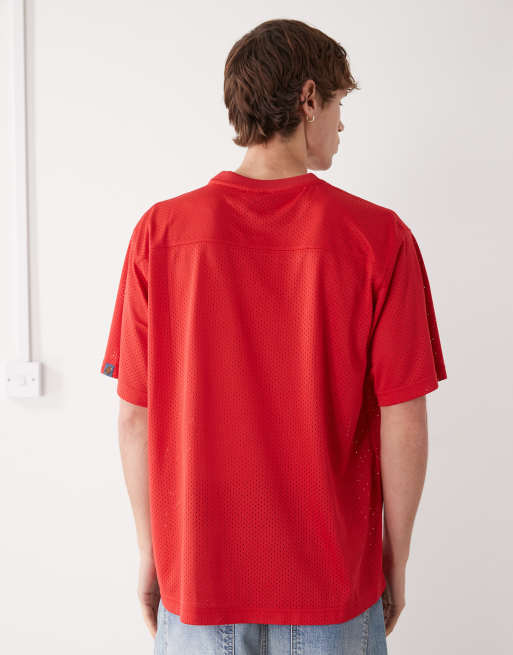 Ice Cream team football jersey t-shirt in red, 3 of 5
