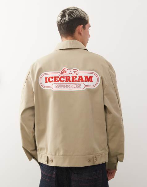 ICECREAM – Arbeiterjacke ein Beige mit „Supplies“-Textprint - view 1