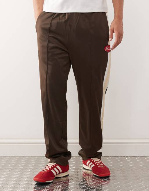 ICECREAM - Beige/brune trænings-joggingbukser med lige ben og logo med løbende hund - Del af sæt