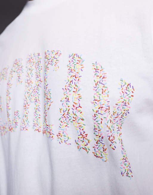 ICECREAM – Biały T-shirt z logo z motywem posypki, 5 z 5