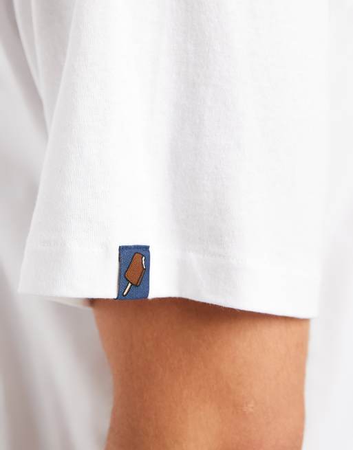 ICECREAM – Biały T-shirt z nadrukiem czekolady z logo , 3 z 5