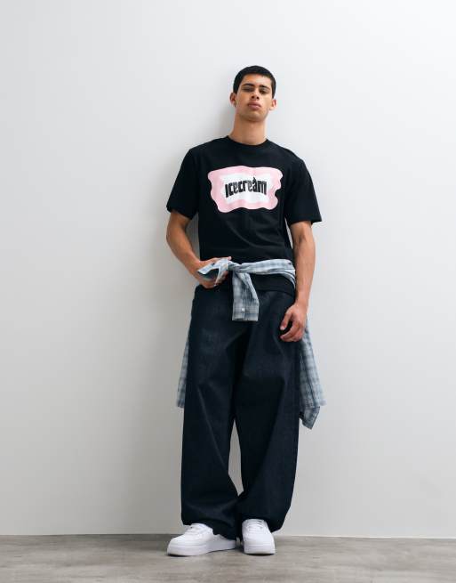 ICECREAM block logo t-shirt in black, 2 of 5