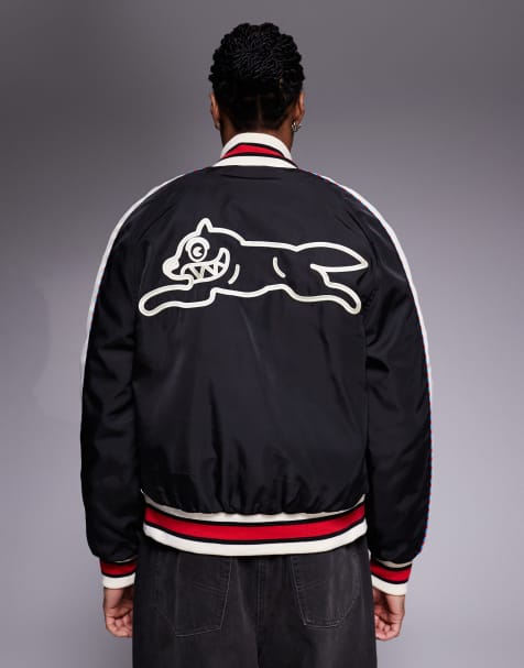 ICECREAM – Bomberjacke aus Satin mit Running Dog-Motiv in Schwarz - view 1