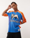 [ICECREAM] ICECREAM bulldog football jersey in blue and orange Chest 40-43 Blue/orange