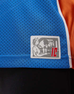 Icecream Mens Blue Bulldog Logo-embroidery Football Jersey Top In Blue