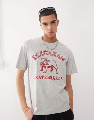 bulldog short sleeve T-shirt in gray